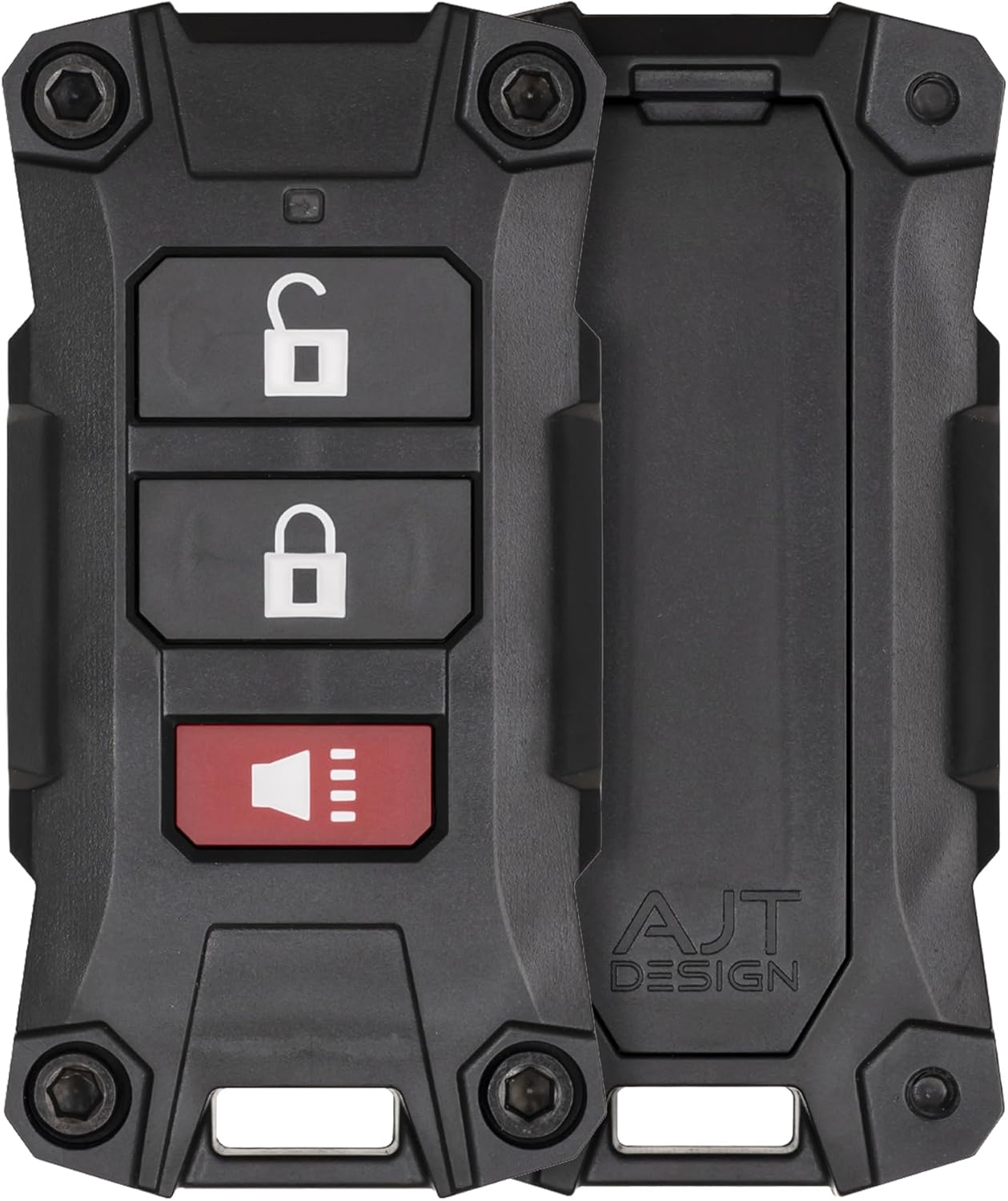 AJT DESIGN Replacement Key Fob Case Compatible with Jeep Wrangler JL (2018+) & Gladiator JT | Rugged ABS Key Fob Shell - IF029 V2 | Compatible Jeep Wrangler JL Accessory, Made in USA - Black
