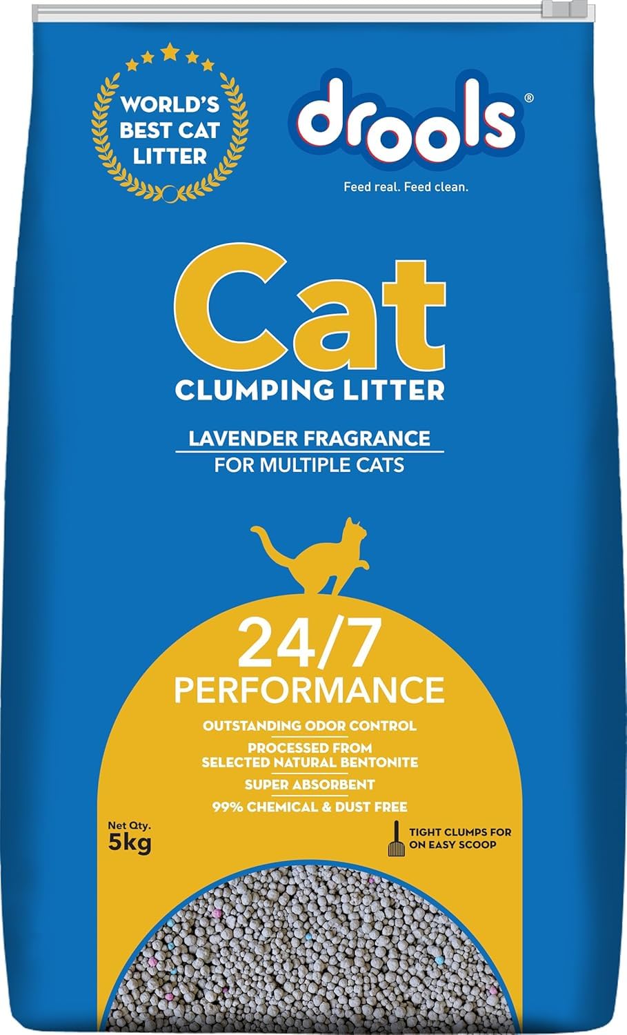 Drools Bentonite Cat Litter (For multiple cats) , Lavender Flavor 5 kg Pack-image-35