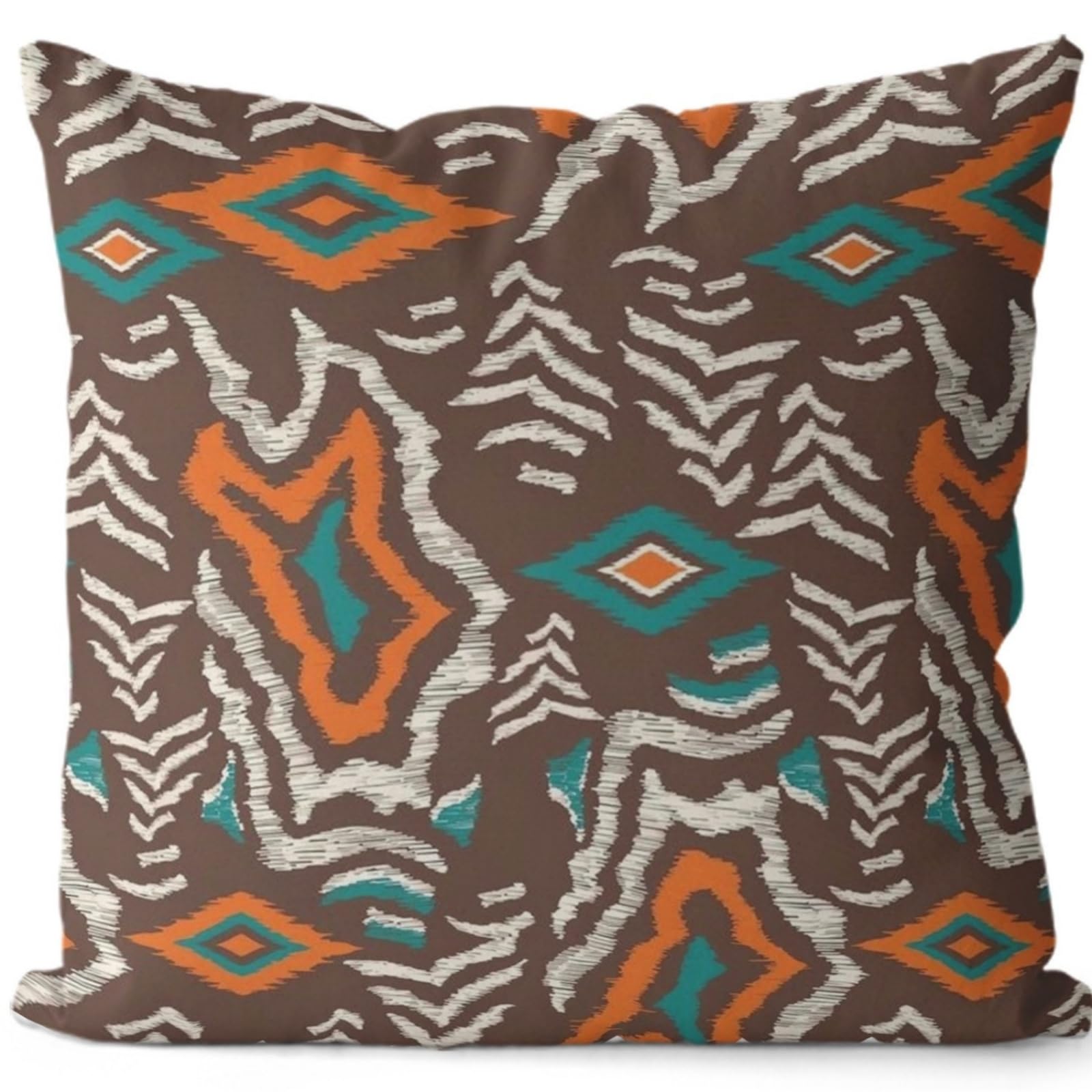 wxlmom Cushion Covers 40cm x 40cm Green Orange Pillowcase Invisible Zipper