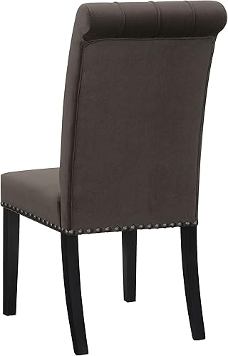 Miniatura 8 de Coaster Home Furnishings - Alana - Silla auxiliar tapizada de terciopelo - Estilo transitorio, Sillas de comedor con botones con ribete de clavos,
