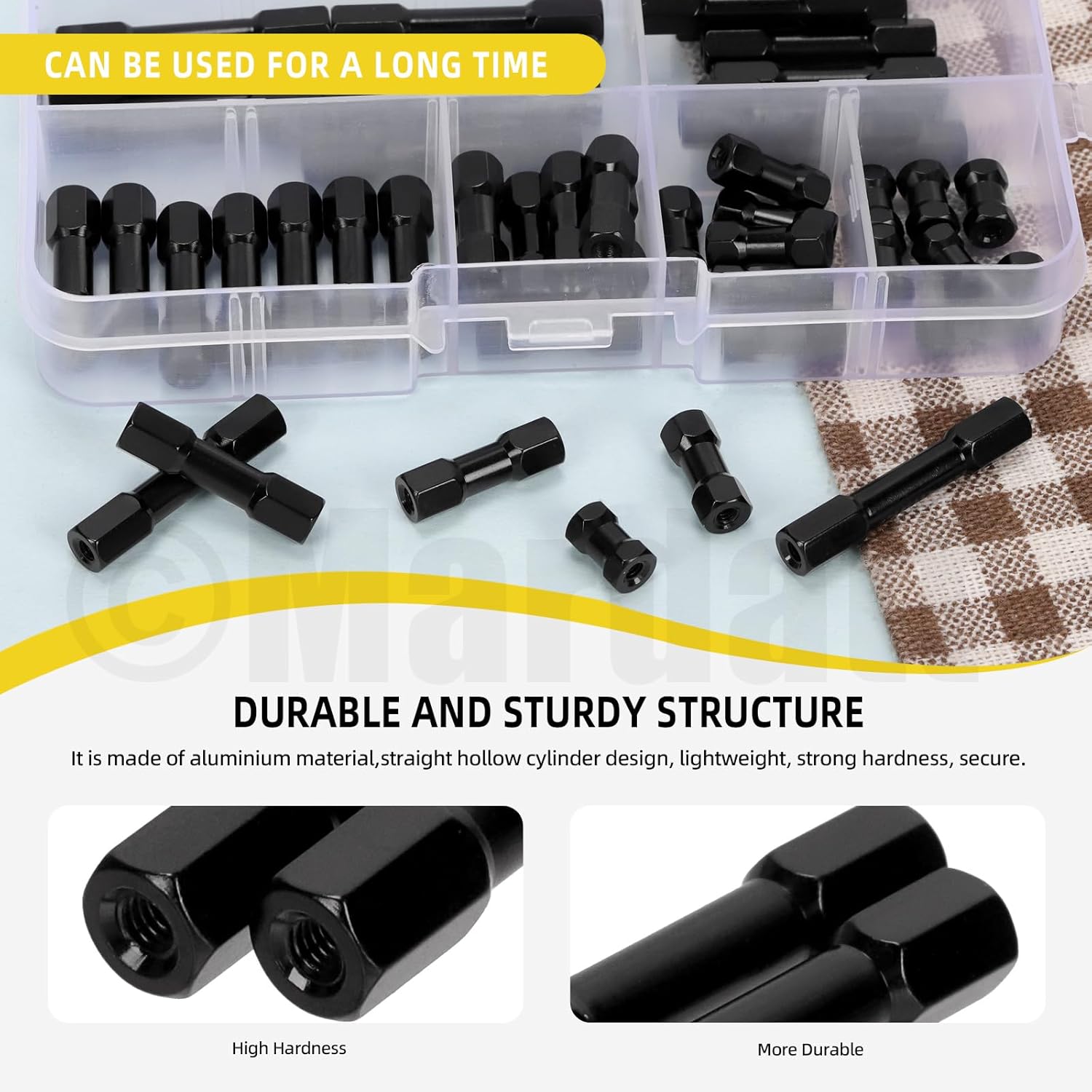 48Pcs M3 Hex Aluminum Standoff Spacer Column M3x10mm, M3x15mm, M3x20mm, M3x25mm, M3x30mm, M3x35mm Hex Head Column Spacer Hexagonal Connecting Column for RC Aircraft, FPV, CNC