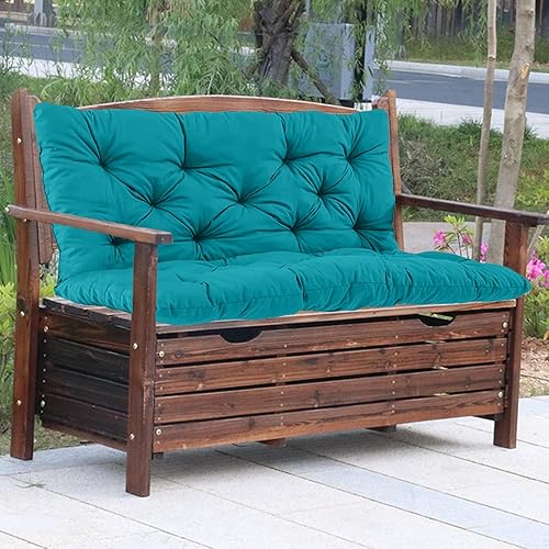 Miniatura 7 de Cojines de columpio para porche con respaldo, cojines de banco impermeables de 2 a 3 plazas, cojines gruesos de 4 pulgadas para columpios al aire