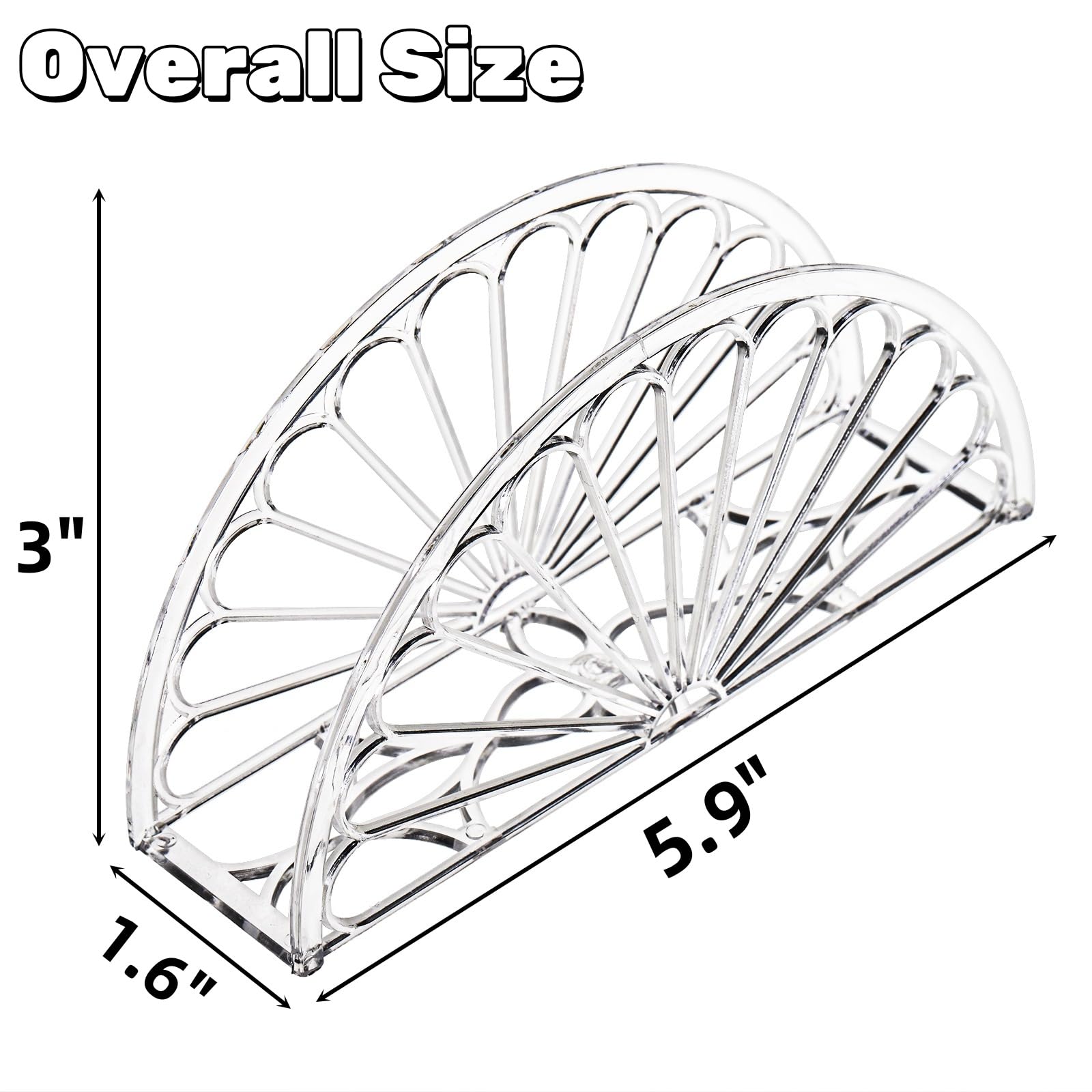 Covzoe 36 servilleteros de plástico, dispensador de pañuelos transparente para mesas, diseño de abanico, caja de pañuelos independiente, organizador de papel para cena, cocina, restaurante, decoración
