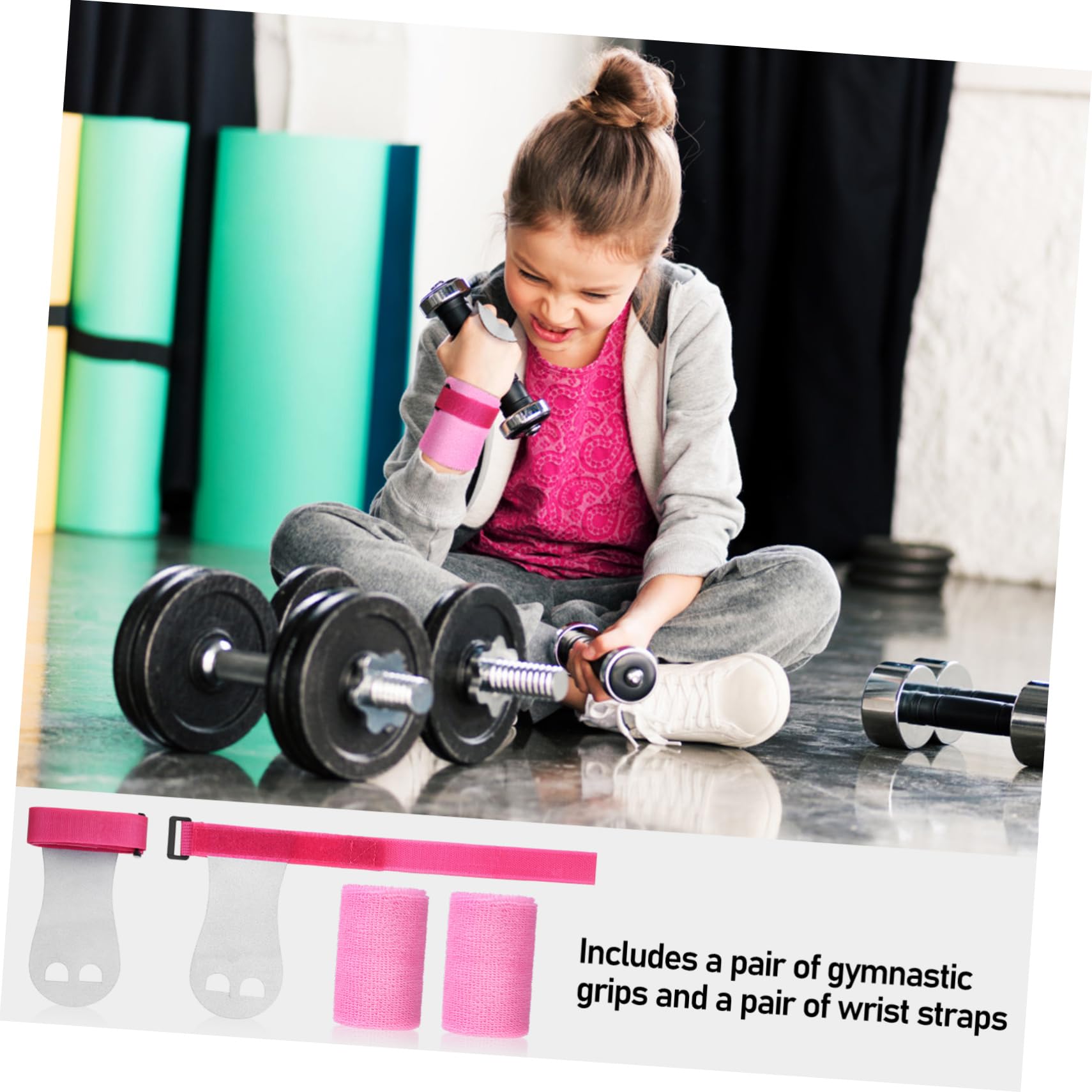 Gogogmee Gymnastics Wristbands for Kids 4 Pack Bar Grips Wrist Strengthener Palm Protection