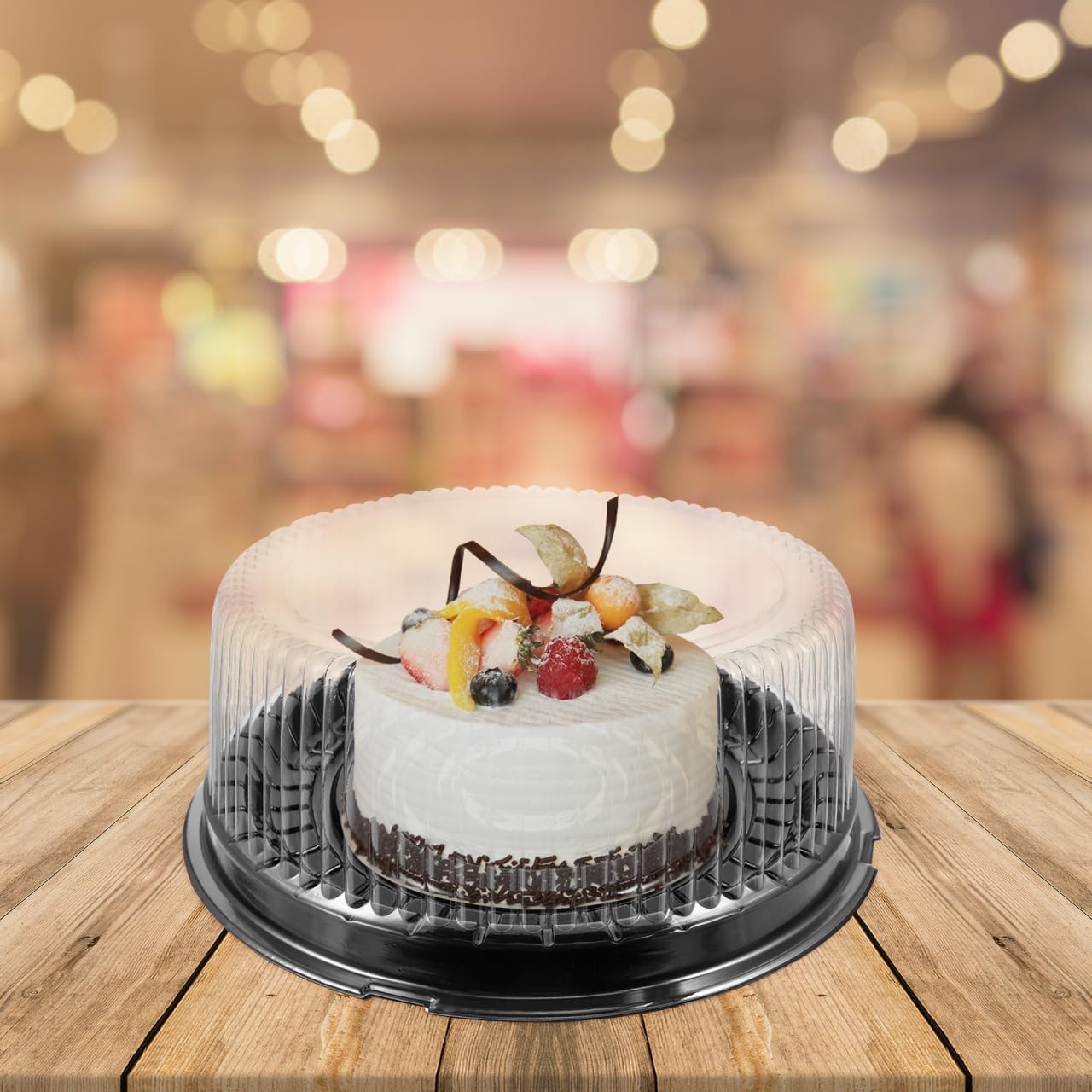 BESTOYARD 10-Pack Clear Plastic Cake Containers with Lids 9.64X9.64X3.54In Disposable Cake Boxes for Cheesecake Pastries Desserts Party Bakery Takeout