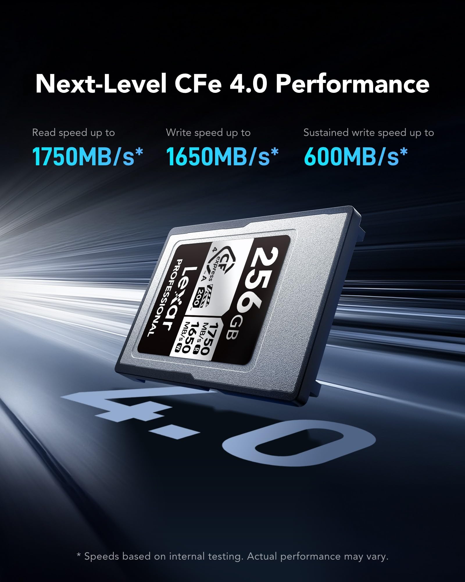 Lexar Professional CFexpress 4.0 Typ A Karte 256GB, CFe Karte bis zu 1750MB/s Lesen, VPG200, 8K Video CF Card, Speicherkarte kompatibel mit Sony Alpha Sony FX Kameras