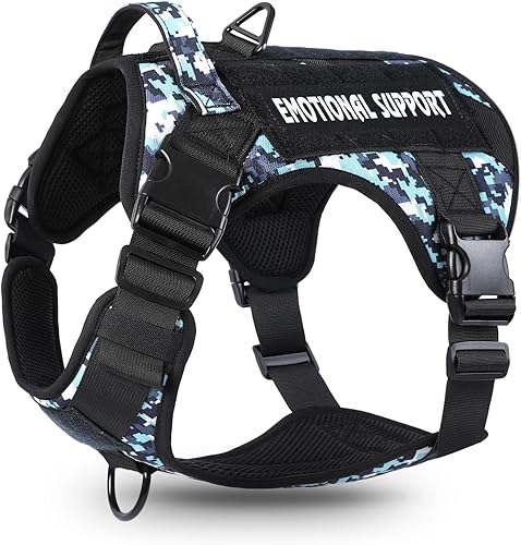 voopet Arnés táctico para perro, chaleco militar de apoyo emocional con asa y Molle para perros medianos y grandes, chaleco para perros medianos y