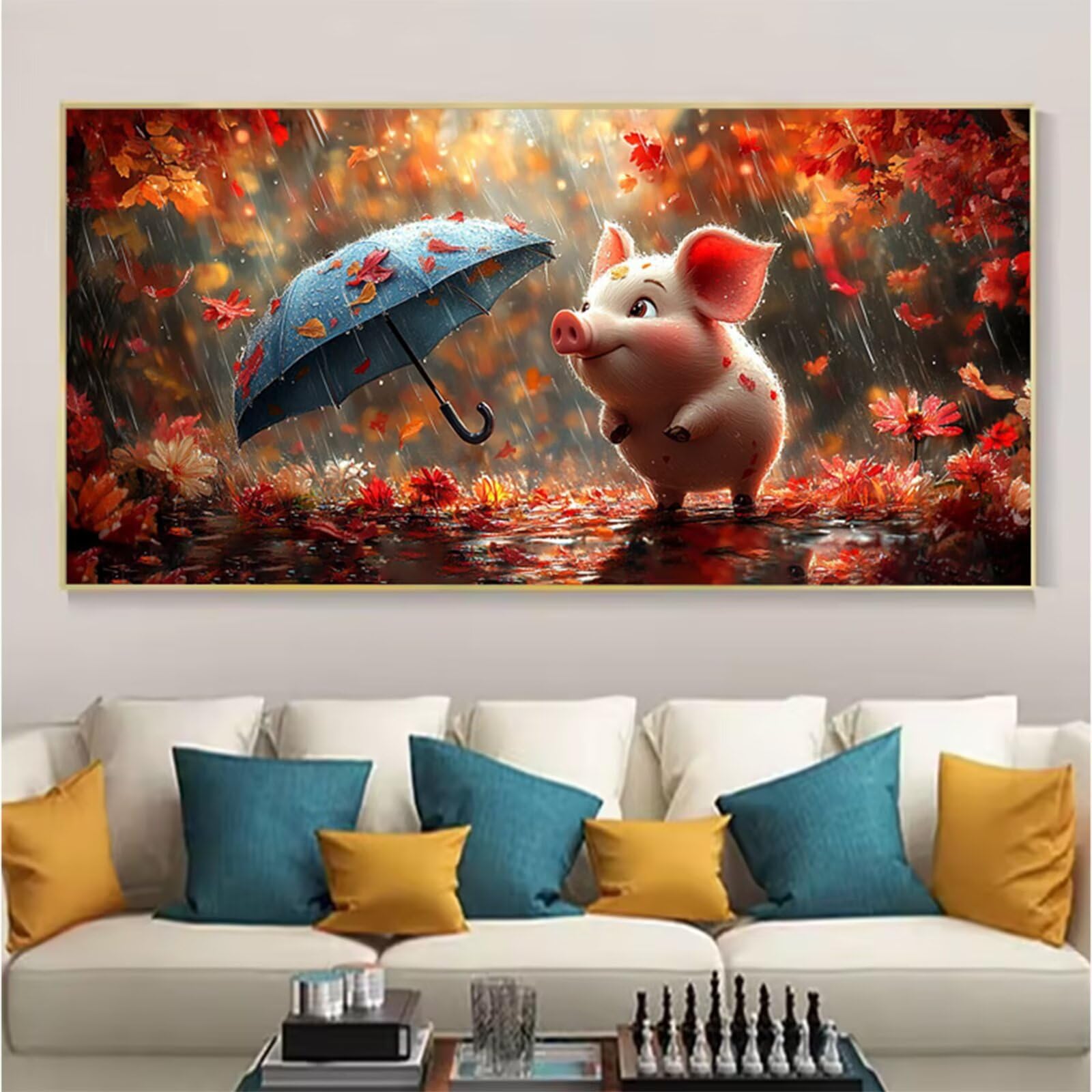 Zwierzę Malowanie według numerów dla dorosłych, DIY Malowanie według numerów dla dorosłych, parasol Paint By Numbers Adult Obraz olejny na płótnie z 3 pędzlami i pigmentem akrylowym Dekoracja domu, 70