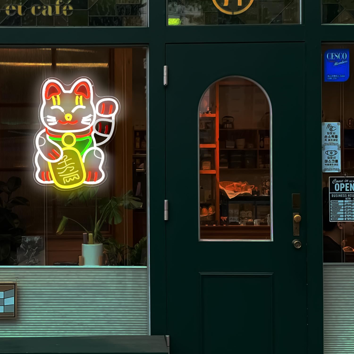Waving Lucky Cat Neon Sign for Wall Decor Fortune Cat Led Sign Animated Maneki Neko Neon Light Up Sign for Home Business Japanese Decor Wall Art for Restaurant Ramen Shop Bar Bedroom Office