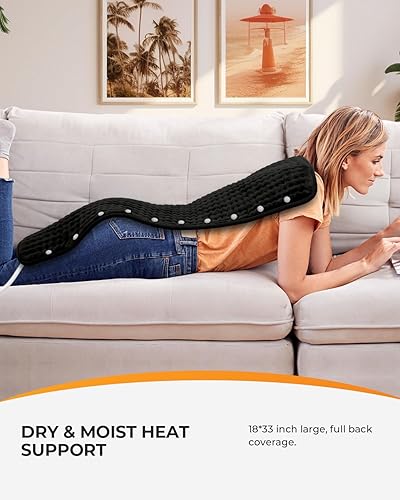 Miniatura 6 de Almohadilla térmica grande de 18 x 33 pulgadas para espalda, apta para FSA HSA, almohadilla térmica CooCoCo XXXL para calambres menstruales,