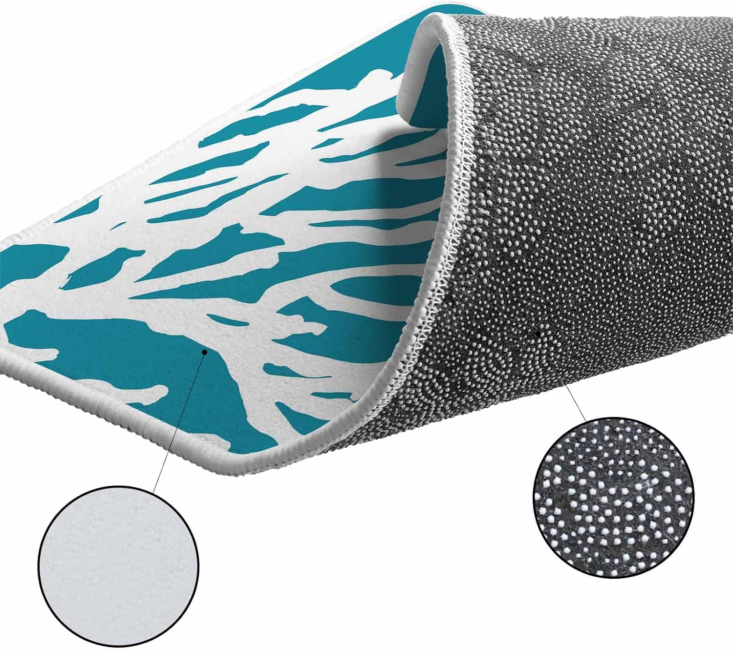Teal Blue Coral Coastal Kitchen Rugs and Mats Set of 2, Non-Slip Kitchen Sink Mat, Nautical Ocean Summer Beach Washable Doormat Bathroom Rugs Runner for Bedroom/Living Room 17.7"x30"+17.7"x47.2"