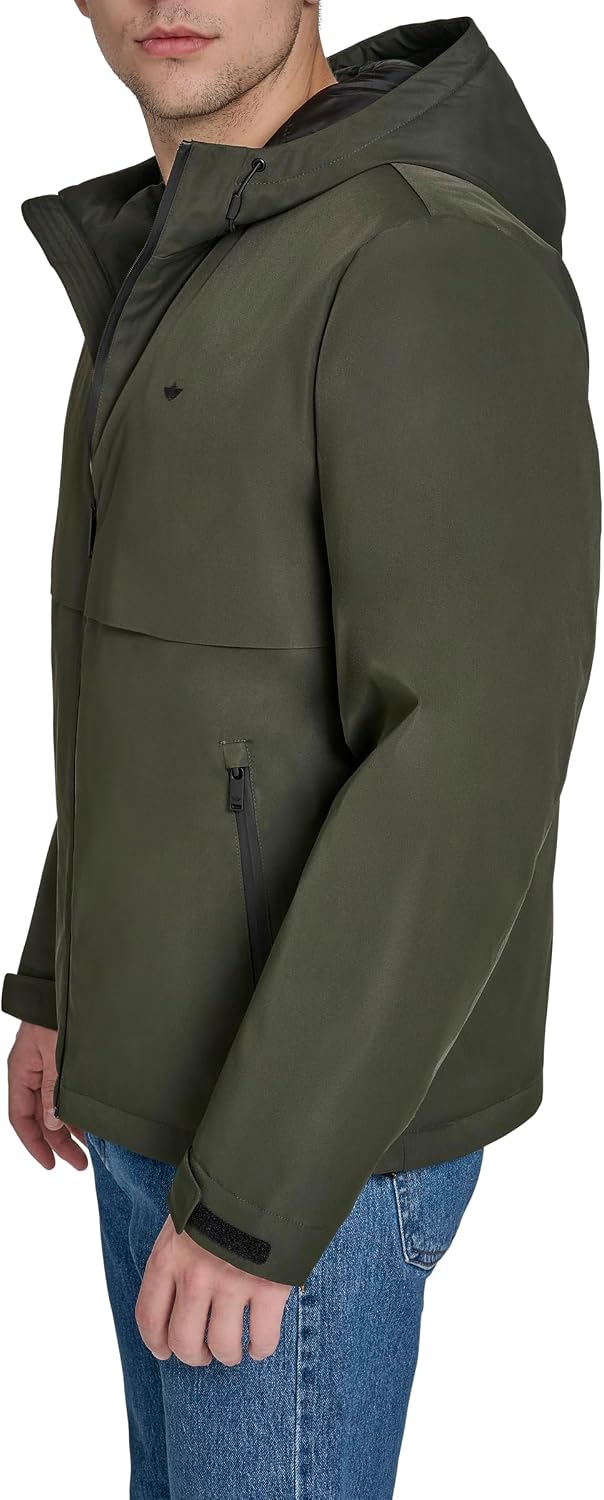 DOCKERS Men's Wool Melton Two Pocket Full Length Duffle Coat