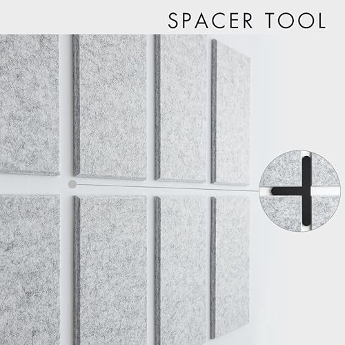 Miniatura 4 de Tablero de corcho grande para oficina, paquete de 24 unidades, alternativa al tablero de fieltro negro, azulejos de fieltro para decoración de pared