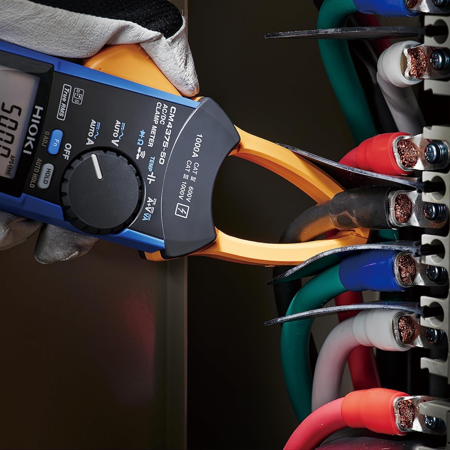Medidor eléctrico portátil | Pinza amperimétrica de 1000 A CA/CC para mantenimiento industrial y sistemas de energía | Modelo: CM4375-50