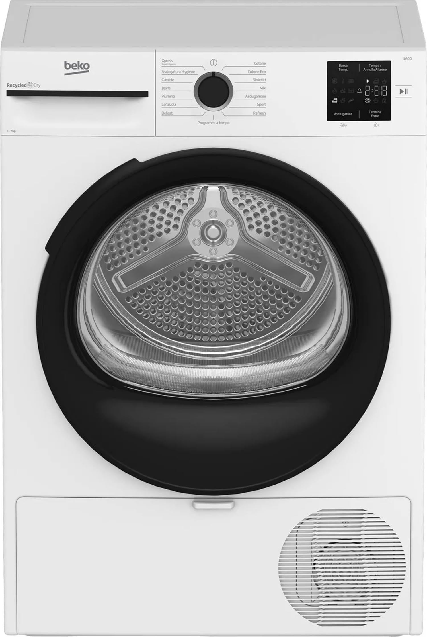BMTEP73EB - Asciugatrice 7 Kg, con pompa di calore, libera installazione, Classe energetica D