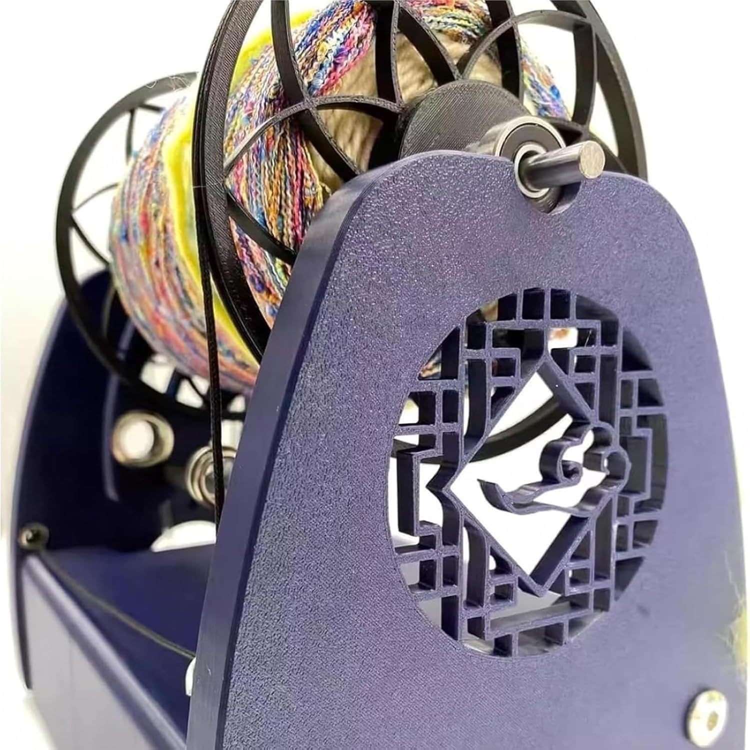 Filatore elettrico per filati, avvolgitore automatico con pedale e 3 bobine, ruota di filatura di lana, capacità 226,8 g, apertura 12 mm, velocità regolabile per torcere le fibre