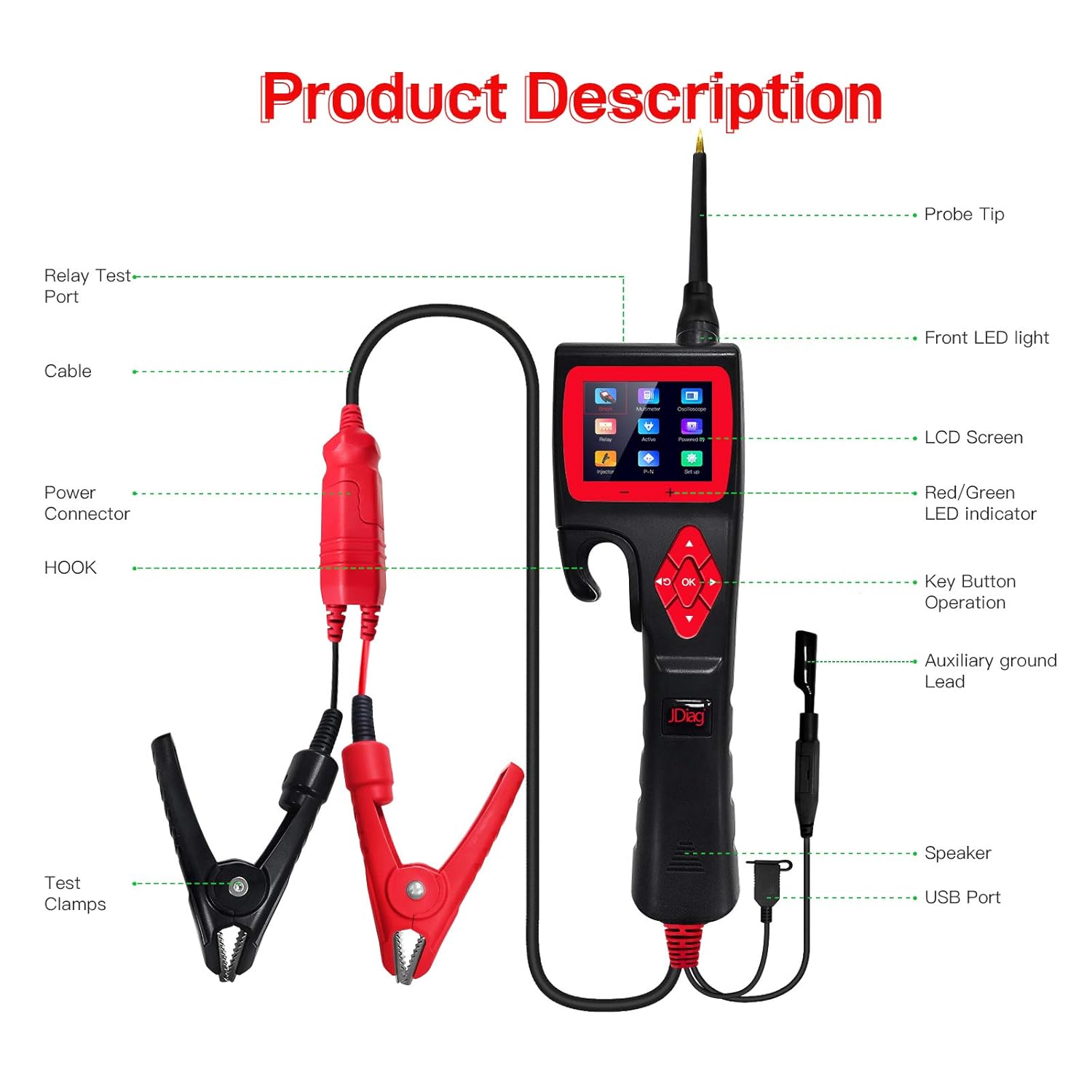 YARUIKE Power Circuit Probe Kit, 9V-30V Circuit Tester Automotive with Auto Electrical System Testing Functions (Smart Tester/Digital Voltage Tester/Multimeter/Comeponent Ativation/Short Finder, ECT）: Tools & Home Improvement