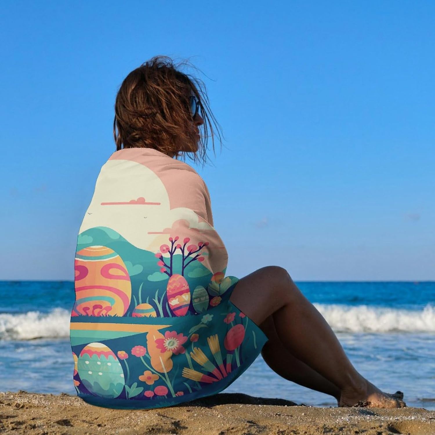 Swimming Towel, Greeting Card Images Printed Fashion Towel,Portable Towel,Durable Towel