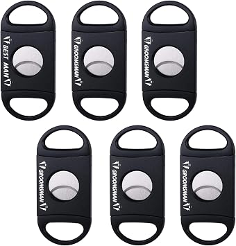 6 Pcs Groomsmen Wedding Gift for Best Man Groomsman Gifts,Guillotine Double Blade Stainless Steel Cutter Set for Best Groomsman Wedding Favors Portable Sharp Clean Cut for Men