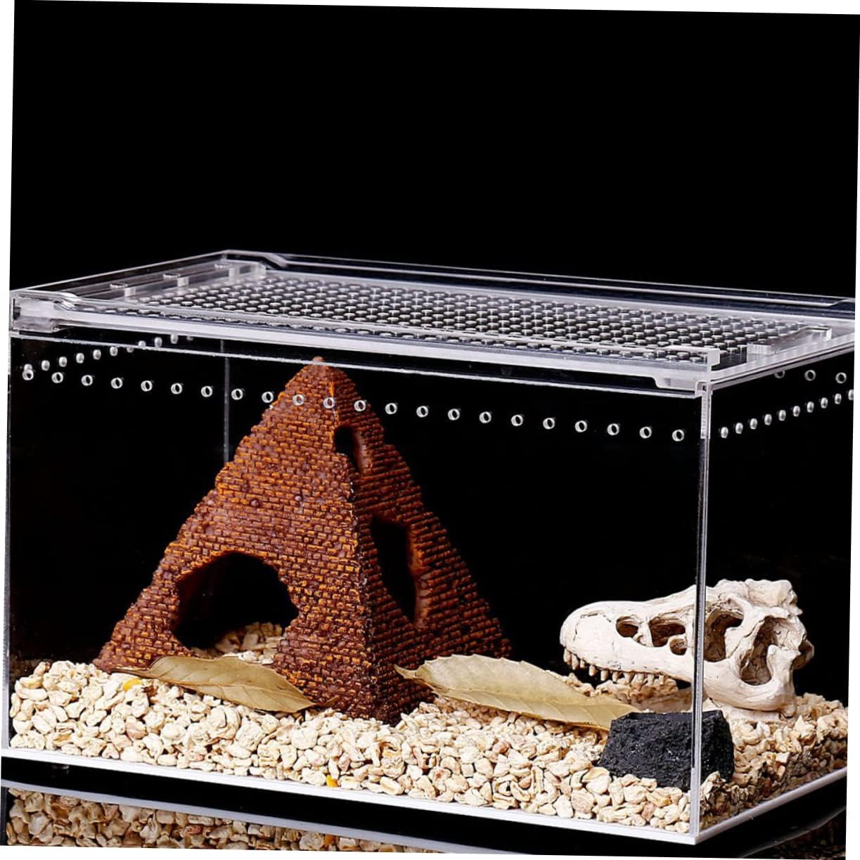 Acrylic Leak-Proof Reptile Breeding Box 1-Piece Terrarium for Frogs Spiders and Easy Access Feeding Tank