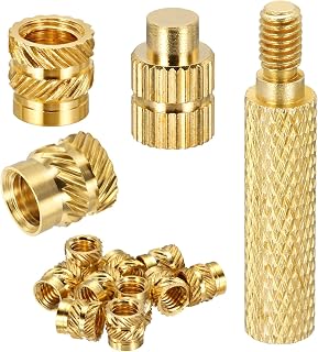 MECCANIXITY 10Set M6 Heat Threaded Inserts with Soldering Tip, 8mm OD, 8mm Height, Brass Nut Rod Inserts Knurled for 3D Printing Component Plastic Part