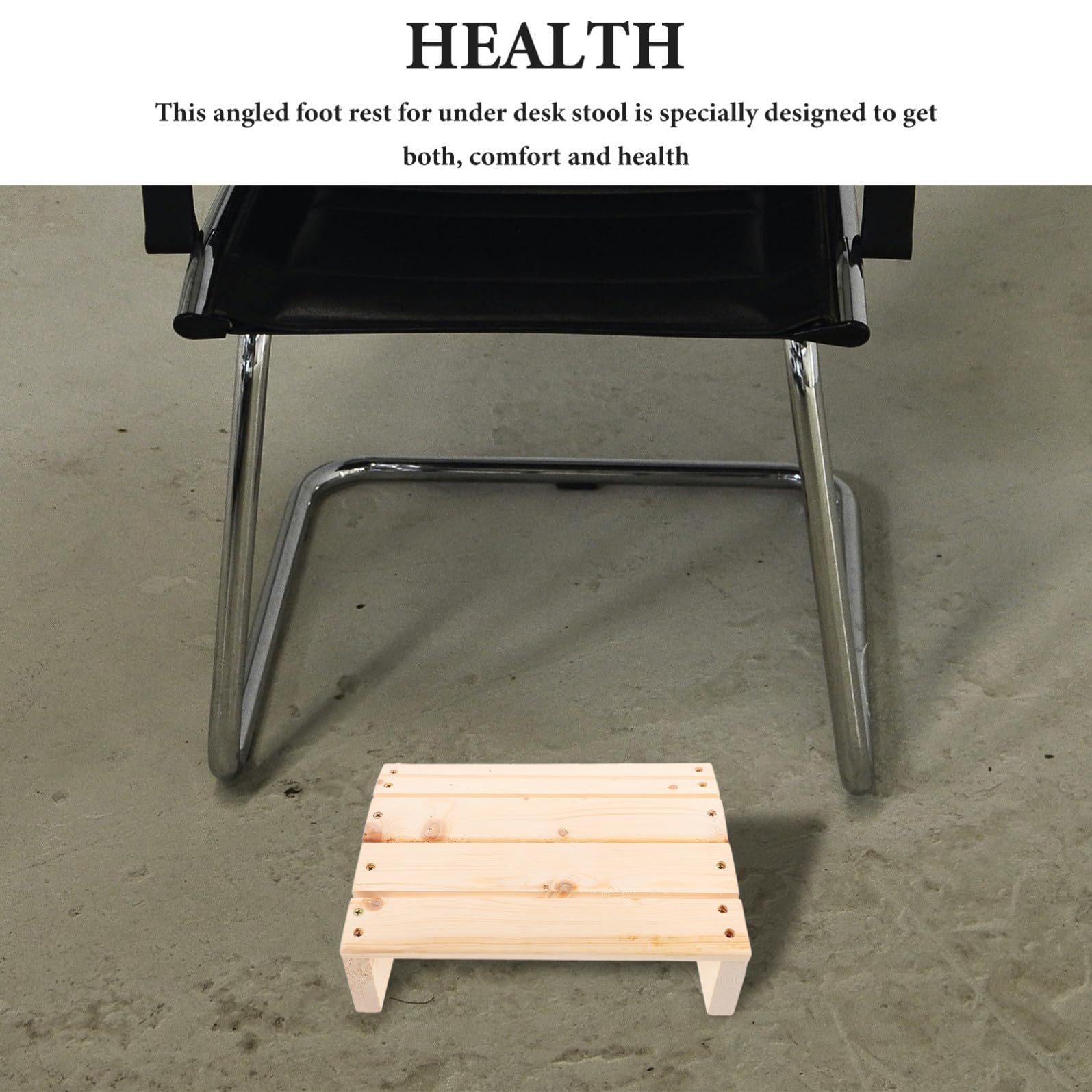 Tofficu Poggiapiedi per Miglioramento Salute e Comfort Durante Lavoro in Legno Ergonomico Inclinato Supporto Piedi Antiscivolo Beige 时间年份季节 per Ufficio Sotto Scrivania