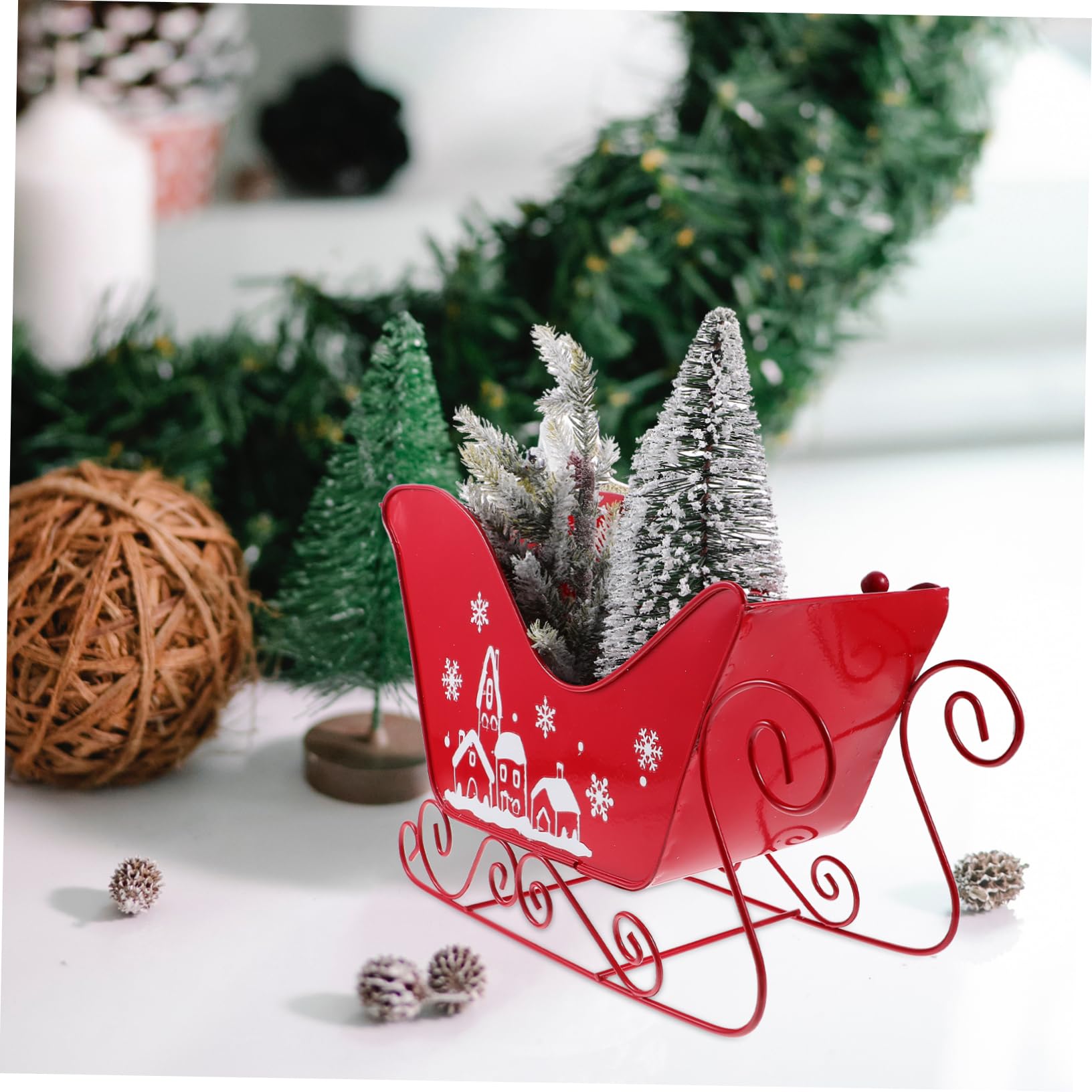 SOLUSTRE Adorno de Trineo para Árbol de Navidad Decoración Navideña Modelo de Trineo Exquisito Decoración de Mesa para Fiesta de Navidad