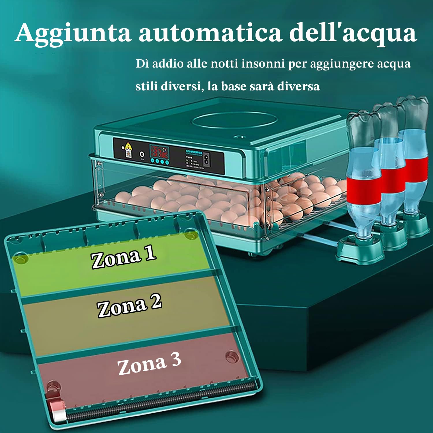 HEYOUTH Incubatrice per Uova Automatica,Incubatrice per 12 Uova,Incubatrice Uova Gallina,Turno Automatico delle uova++ Controllo Temperatura + Indicatore Umidità + Candela per uova integrata