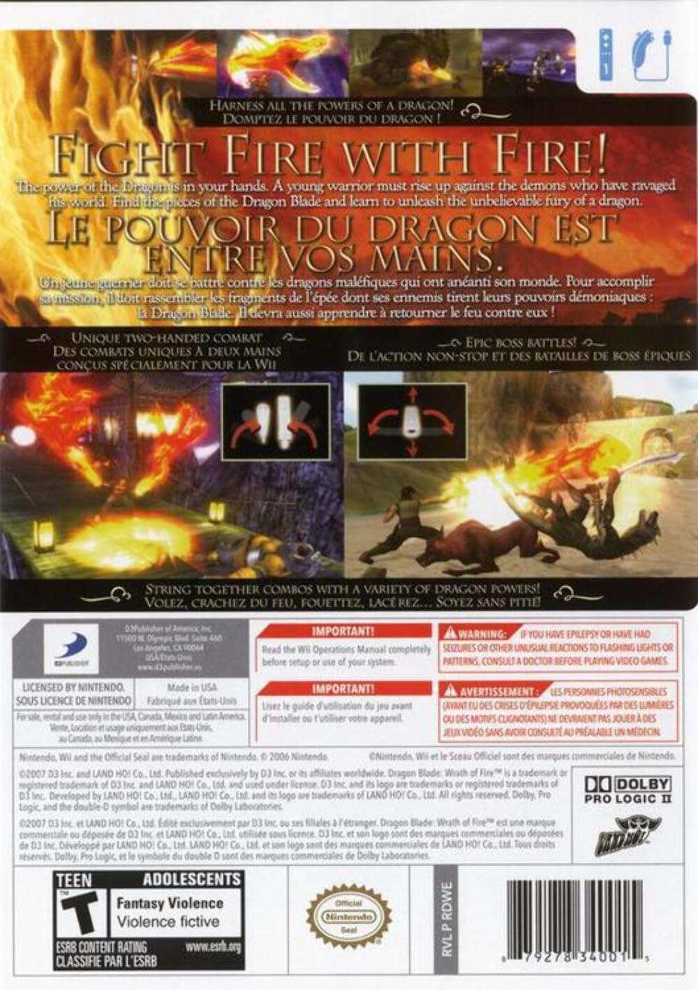 Dragon Blade: Wrath Of Fire - Nintendo Wii