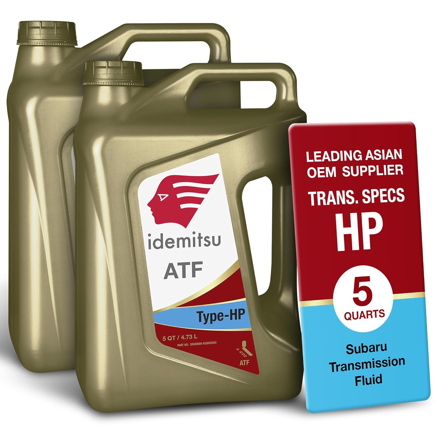Idemitsu ATF Type HP Automatic Transmission Fluid for Subaru – 5 Quart, Pack of 2 - Red | Formulated for Premium Performance in Subaru Automatic Transmissions | Part No. 30040099-75000C020