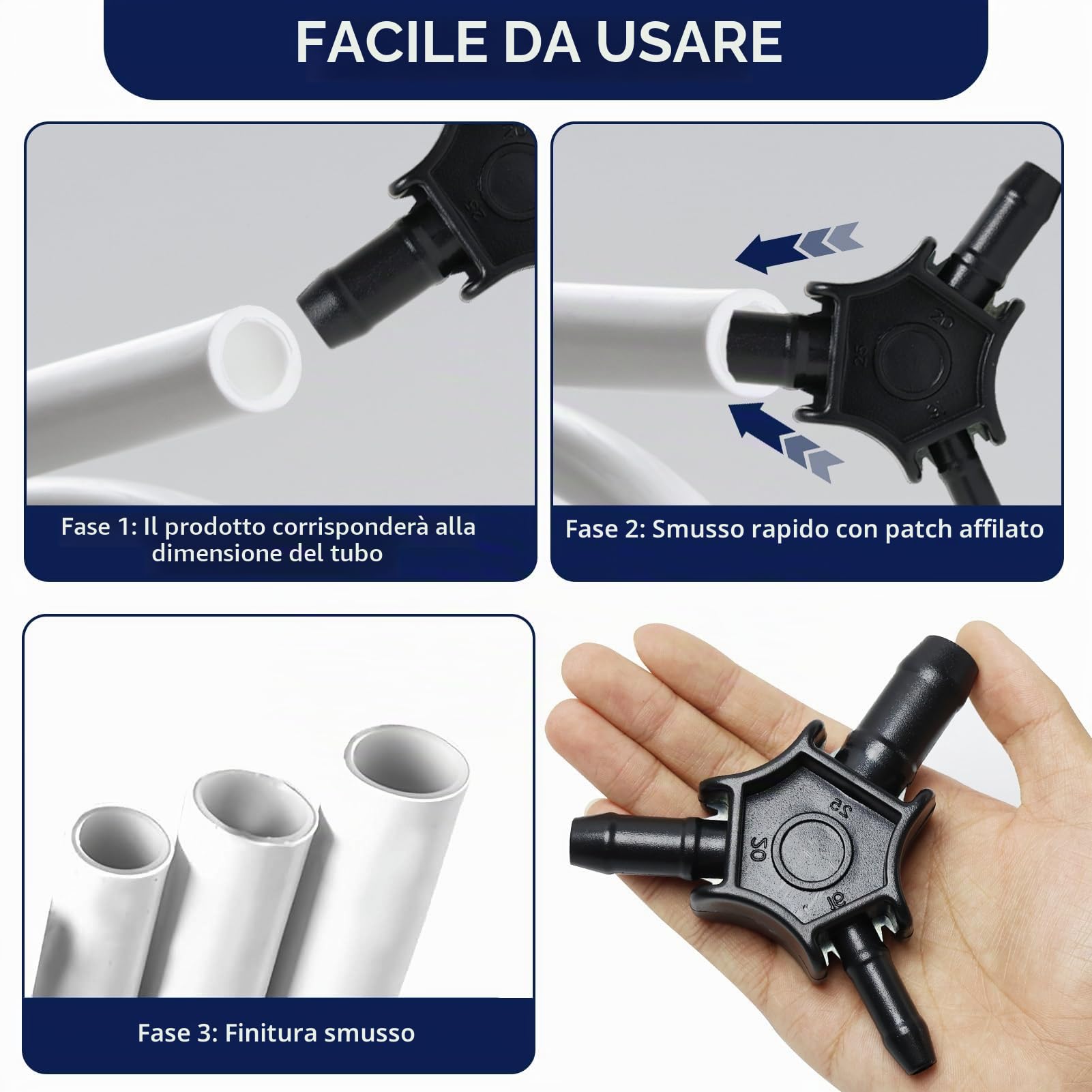 Calibratore/Sfusatore per Tubo Multistrato con Diametro Ø16-20-25 mm, Calibratore per Tubo Multistrato Alesatore,Calibratore per Alesatore, Alesatore PEX-AL-PEX con Impugnatura Ergonomica