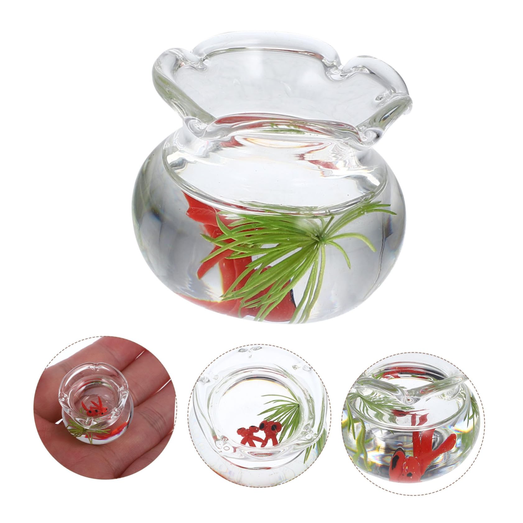 Amazon.co.jp: KONTONTY ミニ水槽モデル 樹脂製金魚鉢 ドール