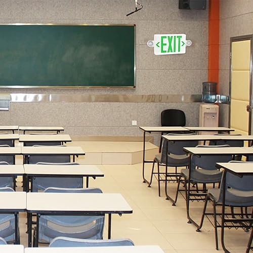 Miniatura 6 de Señales de salida de emergencia LED rojas, dos cabezas ajustables, CA 120V277V, carta de salida de doble cara, luces de señal de salida compactas