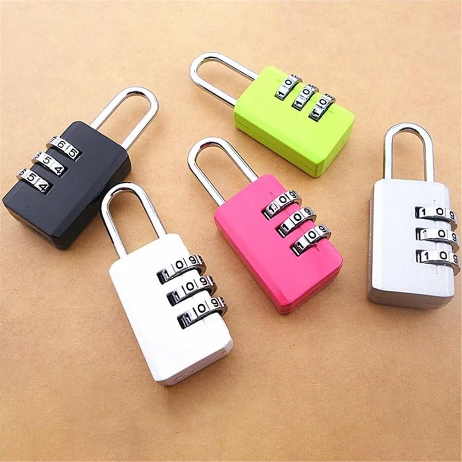 Portable Mini Backpack Zipper Password Lock Travel Luggage Padlock for Dormitory Cabinet Locker Drawer Bag 1Pcs(B Silver)