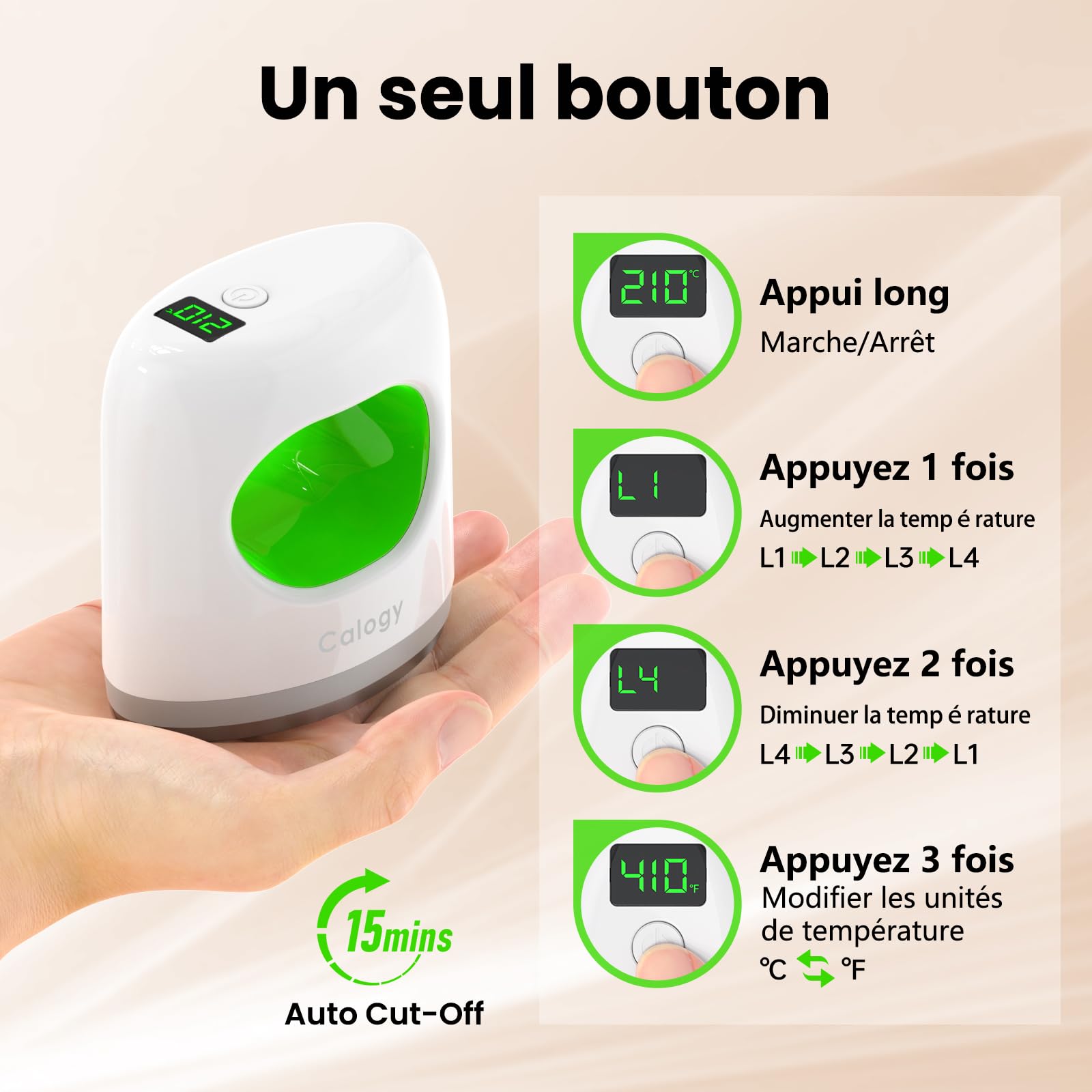 Calogy Mini presse à chaud, Traceur de transfert 4 niveaux de température max 210 ℃ Fer d'impression de précision à chauffage rapide pour t-shirts, manchettes, chaussures, tasses et bricolage