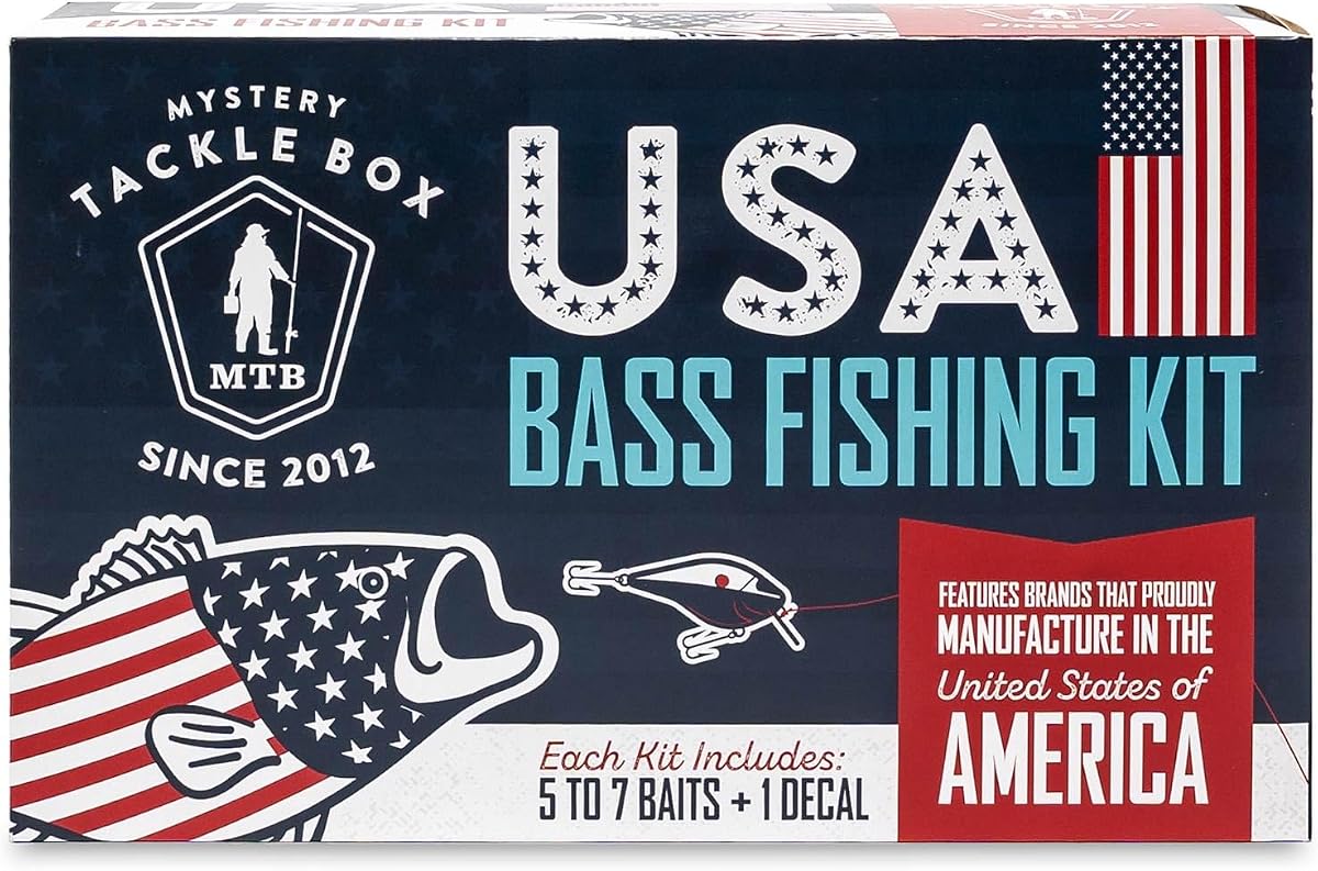 Catch Co Mystery Tackle Box Kit de pesca de lubina de agua dulce | Lobina negra y negra, Regalo de pesca, Regalos de pesca para hombres, Señuelos, Cebos, Jigs