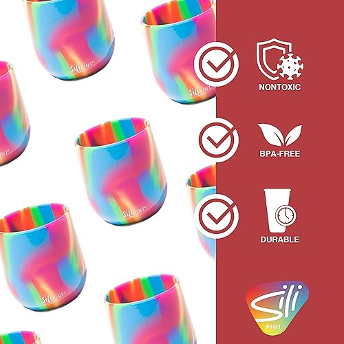 Miniatura 3 de Silipint Copas de vino de silicona irrompibles de 12 onzas, reutilizables e inastillables para fiestas, campamentos, playas y barcos, copas de vino