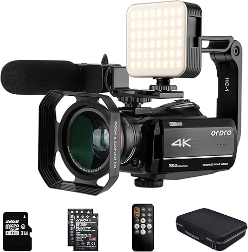 Videocámara de video 4K ORDRO AZ30 4K 60FPS Cámara de video UHD 30X Zoom digital IR Cámara de visión nocturna WiFi YouTube Streaming Vlog