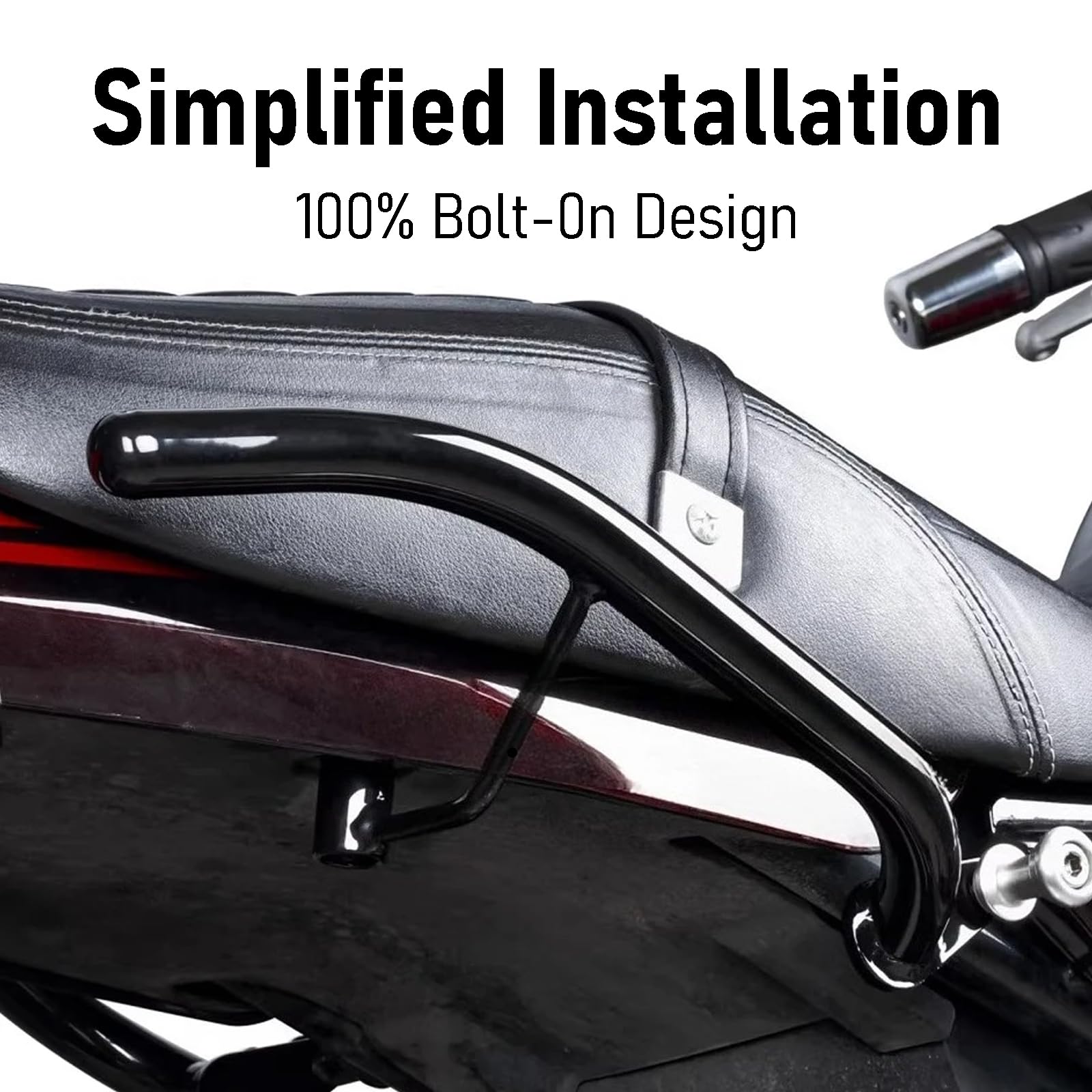 WOOGA Asidero Trasero Asiento Manija de mano Carril para Ka&wa&sa&ki Z900RS Z 900RS Z 900 RS/Cafe/SE 2018-2026 Accesorios de motocicleta Asiento Trasero Socio Estante Estante (Negro Brillante)