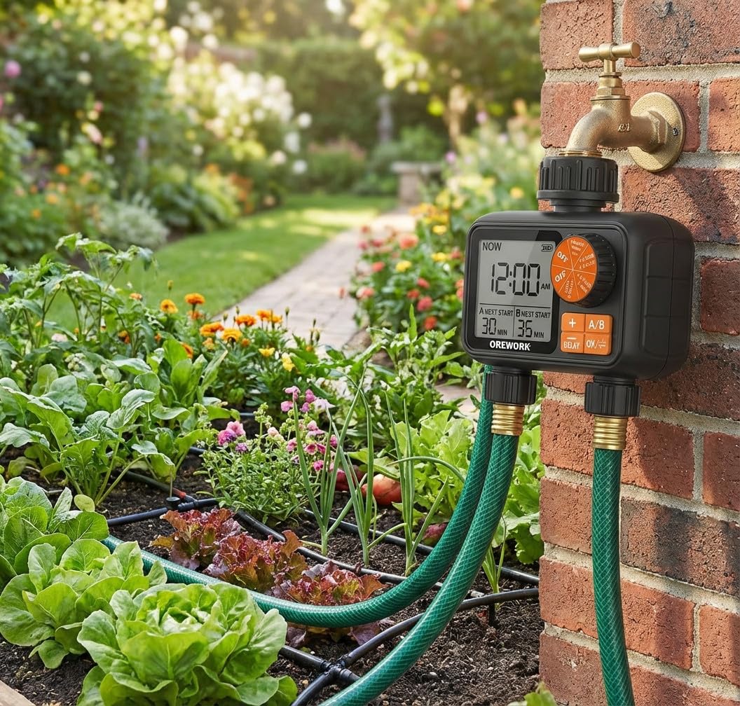 Suinga Programmatore di irrigazione Pro-Dial | Timer per rubinetto digitale da giardino (2 uscite)