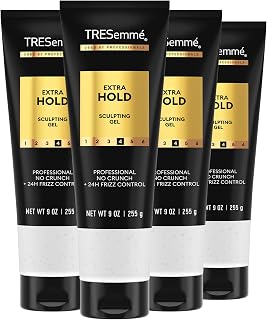 Hair Gel, Sculpting, Extra Hold, 4-Pack – Frizz Control, Professional Quality Styling Products, Alcohol-Free, 9 Oz Ea