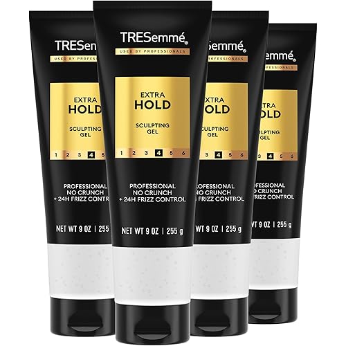 TRESemmé Hair Gel, Sculpting, Extra Hold, 4-Pack – Frizz Control, Professional Quality Styling Products, Alcohol-Free, 9 Oz Ea