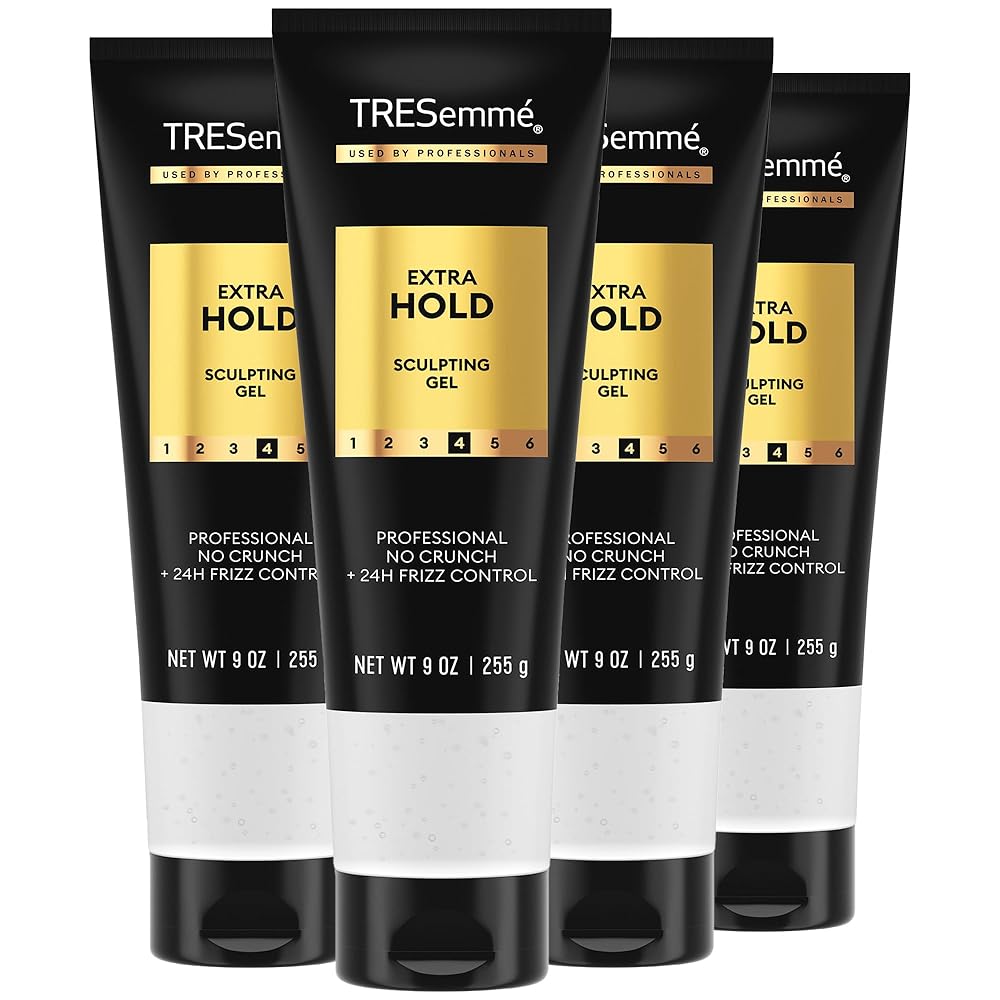 TRESemm Hair Gel, Sculpting, Extra Hold, 4-Pack - Frizz Control, Professional Quality Styling Products, Alcohol-Free, 9 Oz Ea
