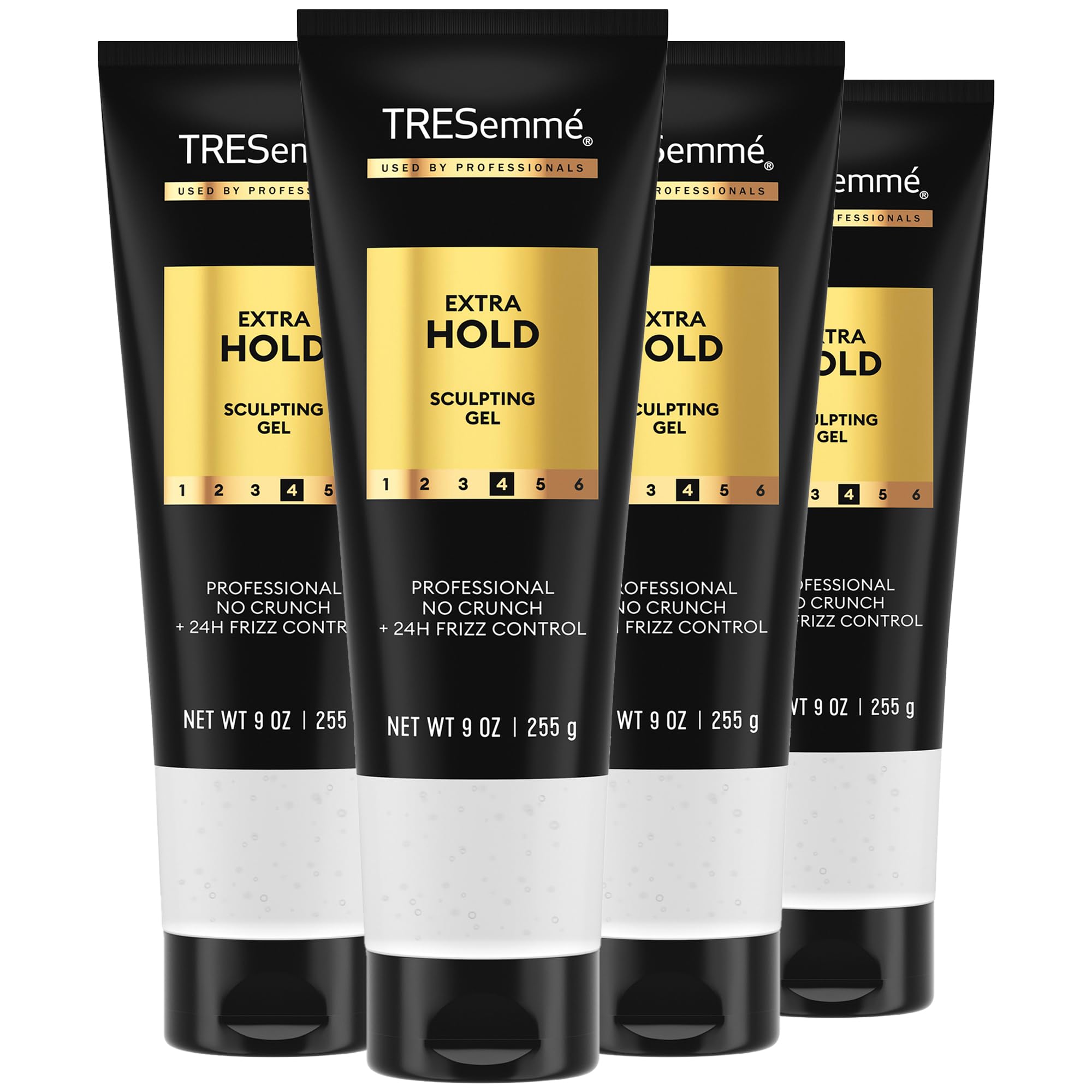 Hair Gel, Sculpting, Extra Hold, 4-Pack – Frizz Control, Professional Quality Styling Products, Alcohol-Free, 9 Oz Ea