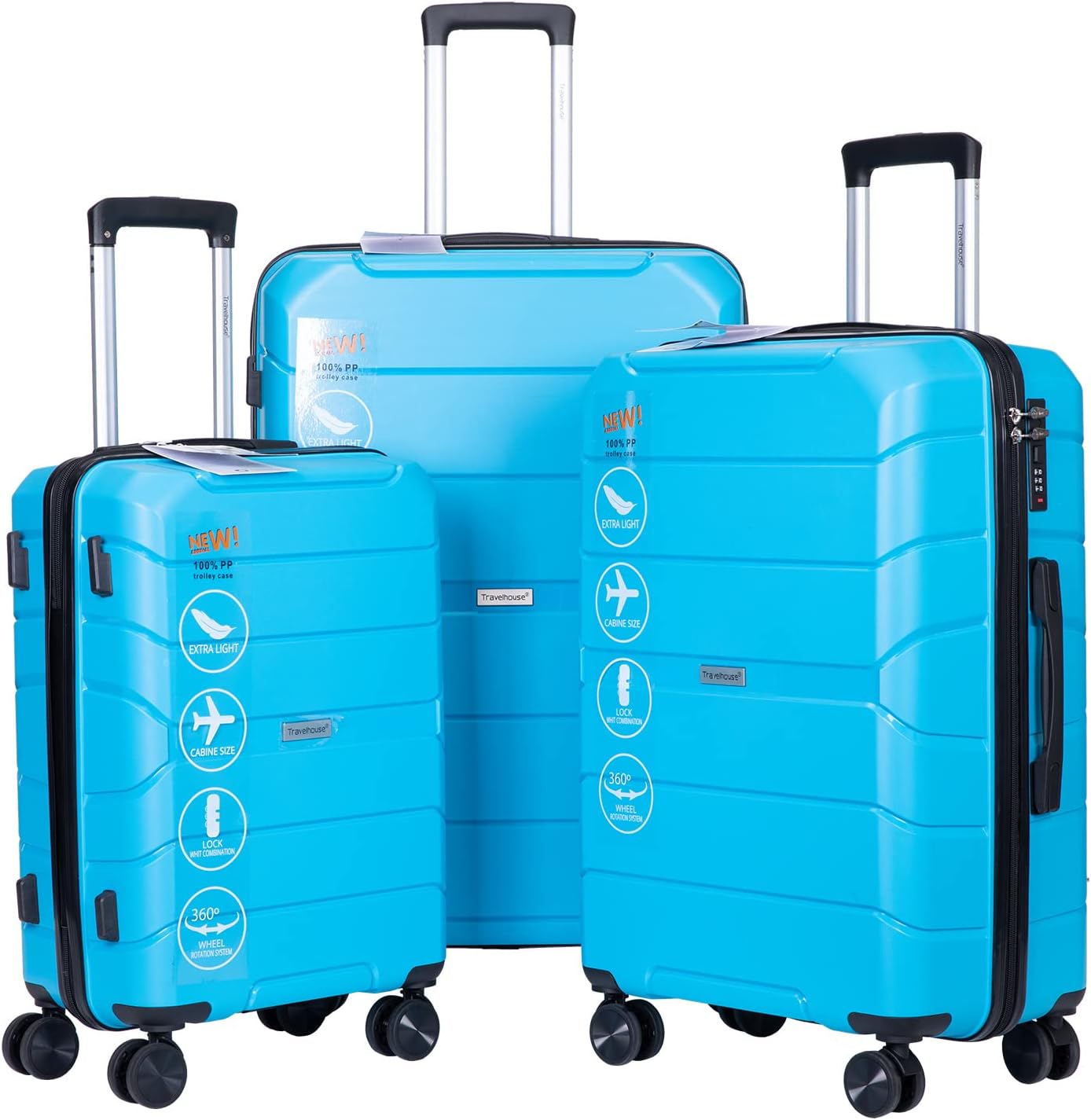 Travelhouse Luggage Sets, Expandable Hardside Suitcases