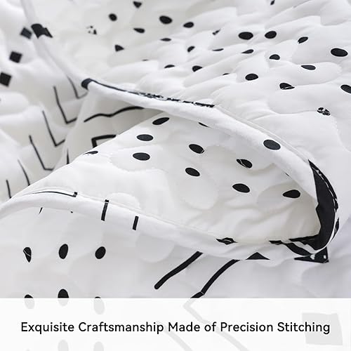 Miniatura 4 de JANZAA Juego de ropa de cama bohemio tamaño Queen  Colcha geométrica ligera, juego de ropa de cama de poliéster suave para todas las estaciones,