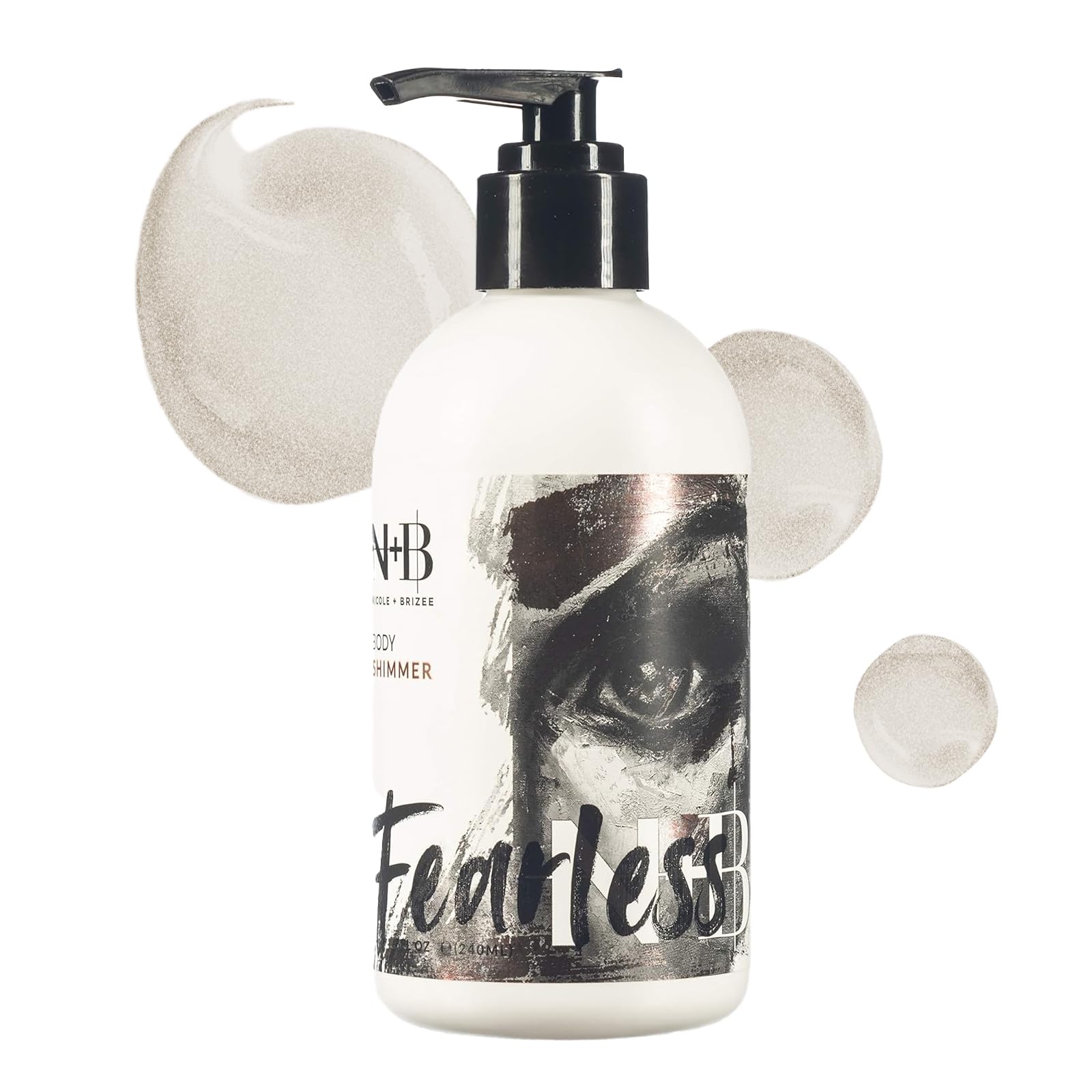 N+B Fearless Body Shimmer Lotion | Non-Sticky, Moisturizing, Body Highlighter | Made w/ Alma Extract & Vitamin C | For Face, Hand, Body & All Skin