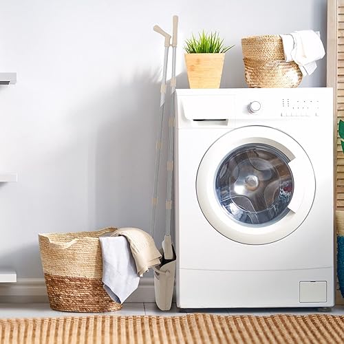 Miniatura 19 de Juego de escoba con recogedor de 54 pulgadas, mango largo, longitud ajustable, acero inoxidable, escoba de pie y escoba para oficina, hogar, cocina