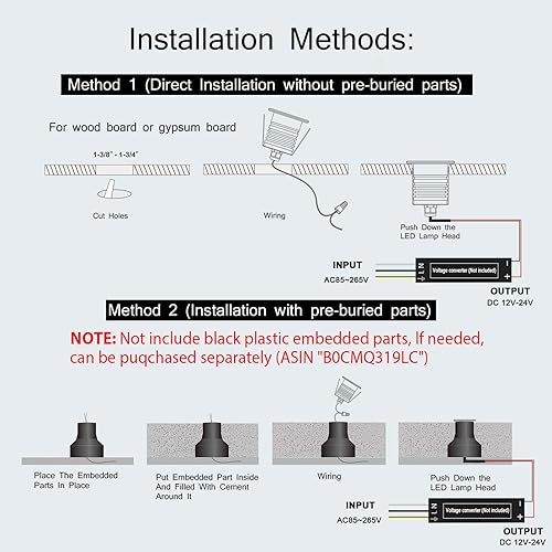 Miniatura 5 de Luz subacuática LED regulable de 3 W, IP68 impermeable de bajo voltaje para estanques de piscina, fuentes de cascada, aluminio de acero inoxidable,