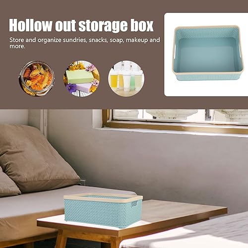 Miniatura 4 de Cabilock Cestas de tejido de plástico, cestas organizadoras de despensa de escritorio, estantes para organización de cocina, encimeras, escritorios,